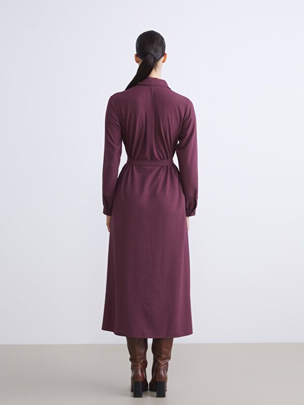 Moudda LC Waikiki - Robe tissée manches longues Femme Bordeaux - Tunisie 4