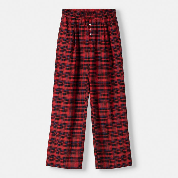 Moudda BERSHKA - Pantalon pyjama rouge en poliviscose à carreaux - Tunisie 1
