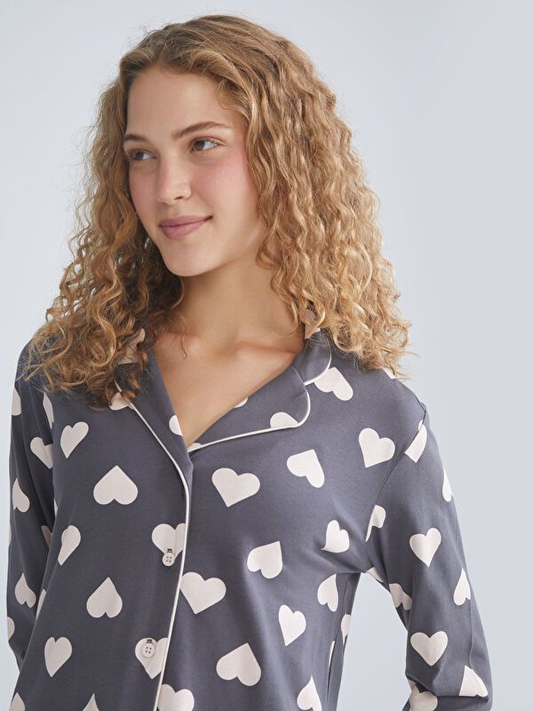 Moudda LC Waikiki - Pyjama maternité Femme Imprimé gris foncé - Tunisie 3