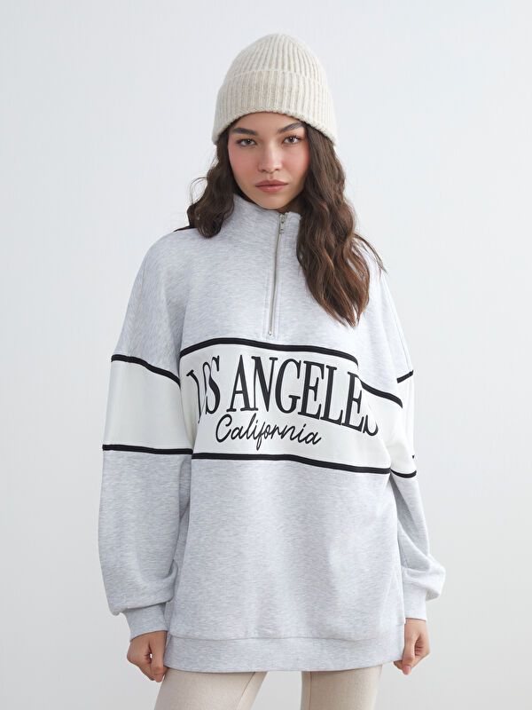 Moudda LC Waikiki - Sweatshirt en jersey Femme Mélange gris clair - Tunisie 1