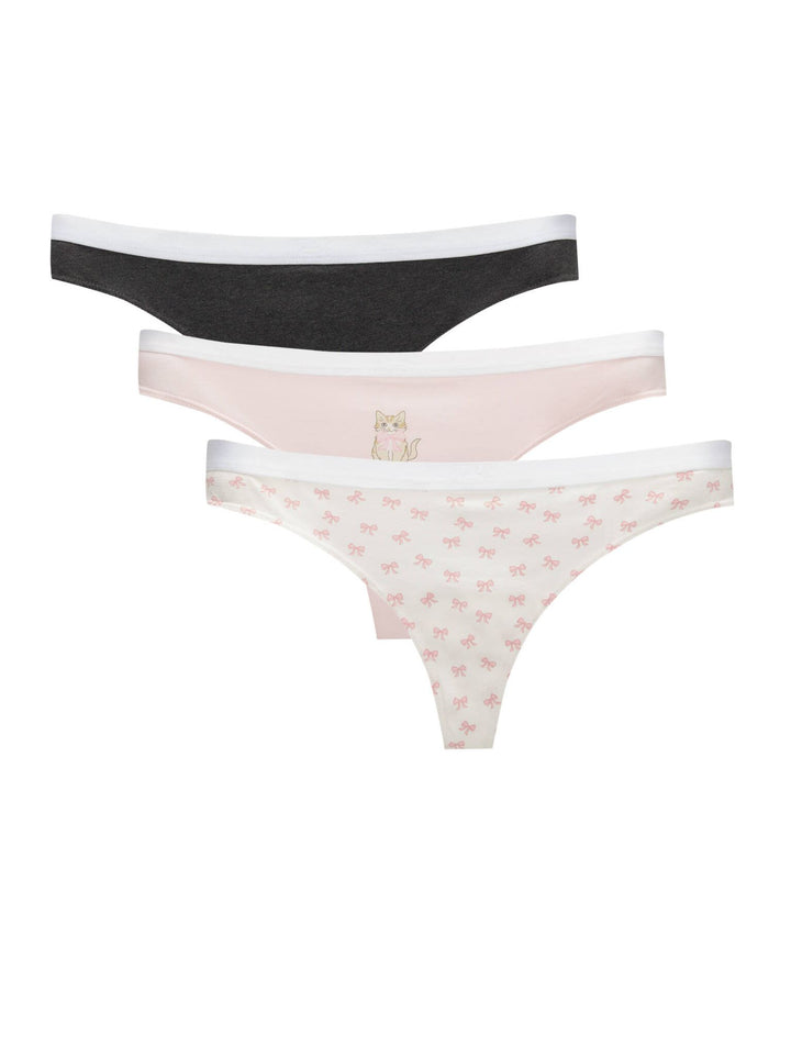 Moudda PULL & BEAR - Pack 3 Tangas - Nœuds & Chats - Tunisie 1