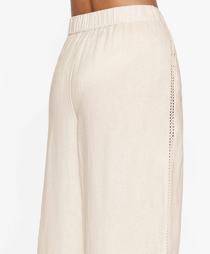 Moudda Oysho - Pantalon 100% Lin Relaxed Brodé Taille Moyenne - Tunisie 4