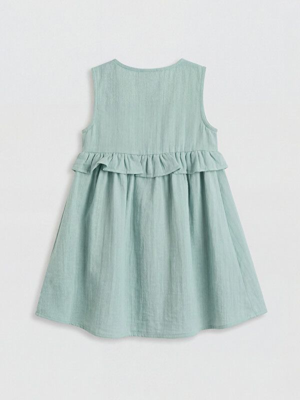 Moudda LC Waikiki - Robe manches courtes en tissu pour Fille couleur Vert terne - Tunisie 2
