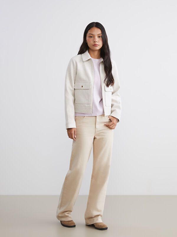 Moudda LC Waikiki - Manteau effet laine Femme Ecru - Tunisie 2