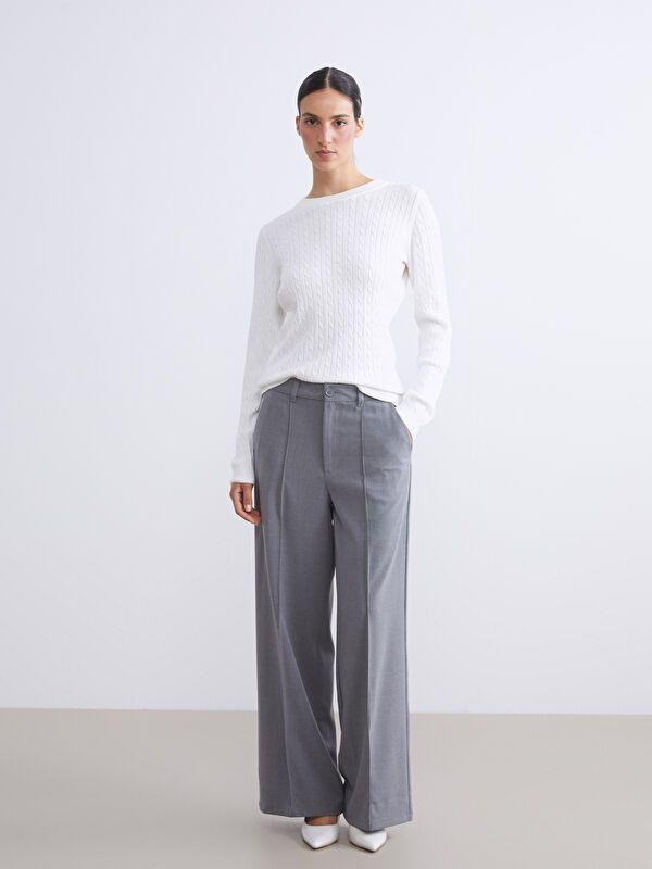 Moudda LC Waikiki - Pantalon tissé moyen Femme Mélange de gris - Tunisie 1