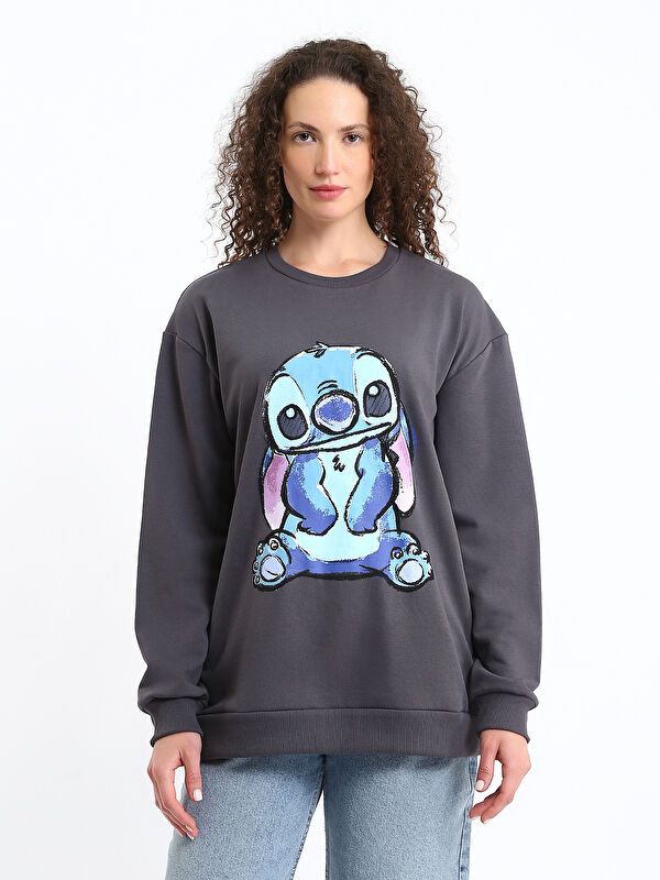 Moudda LC Waikiki - Sweatshirt en jersey sous licence Femme Anthracite - Tunisie 1