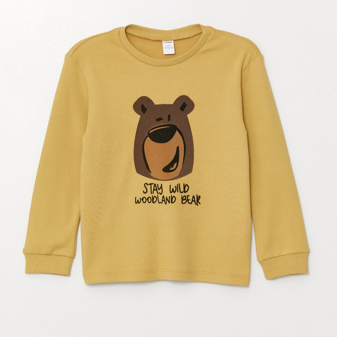 Moudda LC Waikiki - T-shirt en jersey manches longues Garçon Jaune terne - Tunisie 1