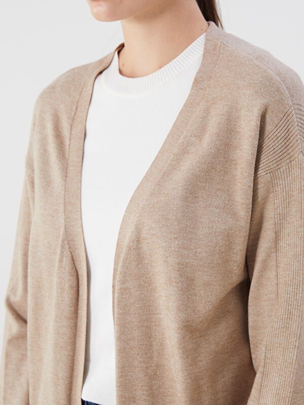 Moudda LC Waikiki - Cardigan fin en tricot Femme Mélange de chameau - Tunisie 3