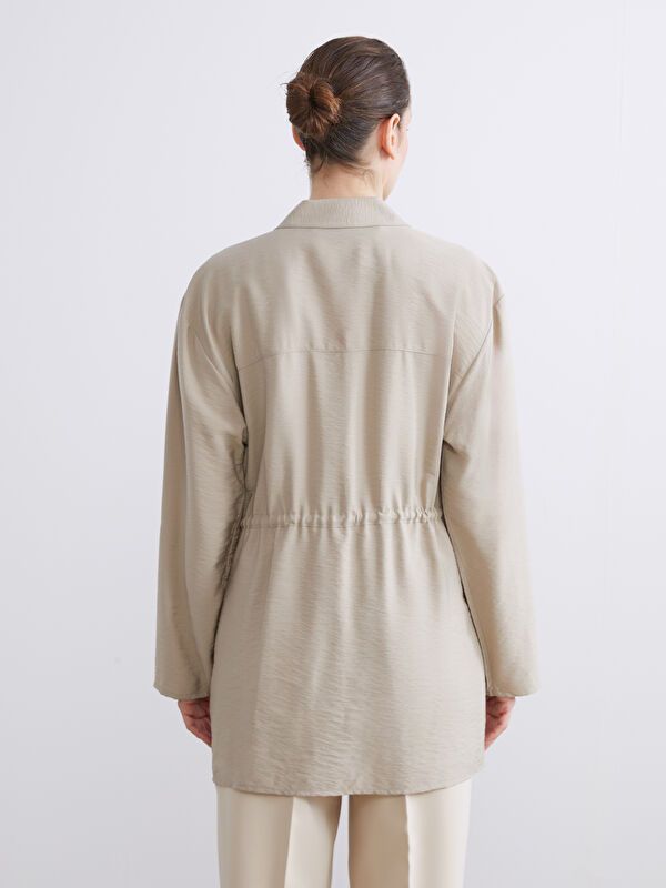 Moudda LC Waikiki - Manteau léger coton mélangé Femme Beige clair - Tunisie 4