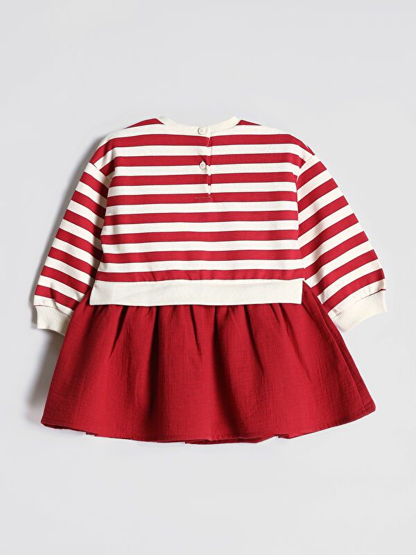 Moudda LC Waikiki - Robe en jersey manches longues Fille Rayures rouges - Tunisie 2