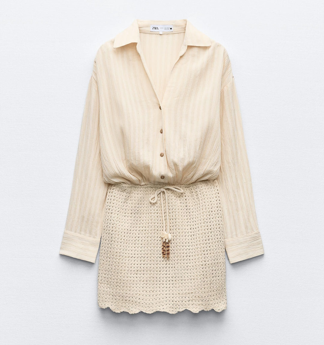 Moudda ZARA - Robe courte jupe en crochet et chemise blanche - Tunisie 4