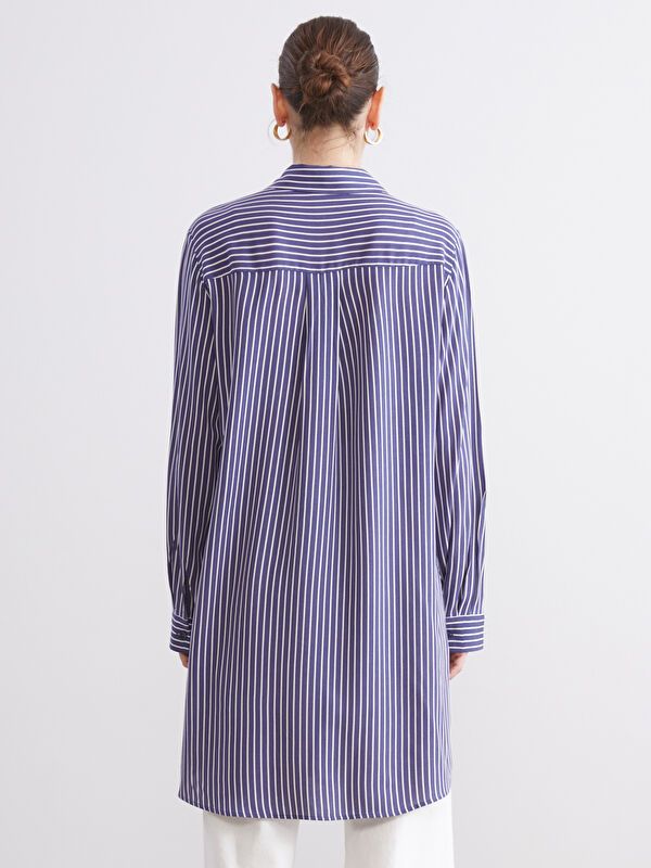 Moudda LC Waikiki - Tunique à manches longues Femme Rayures marine - Tunisie 4