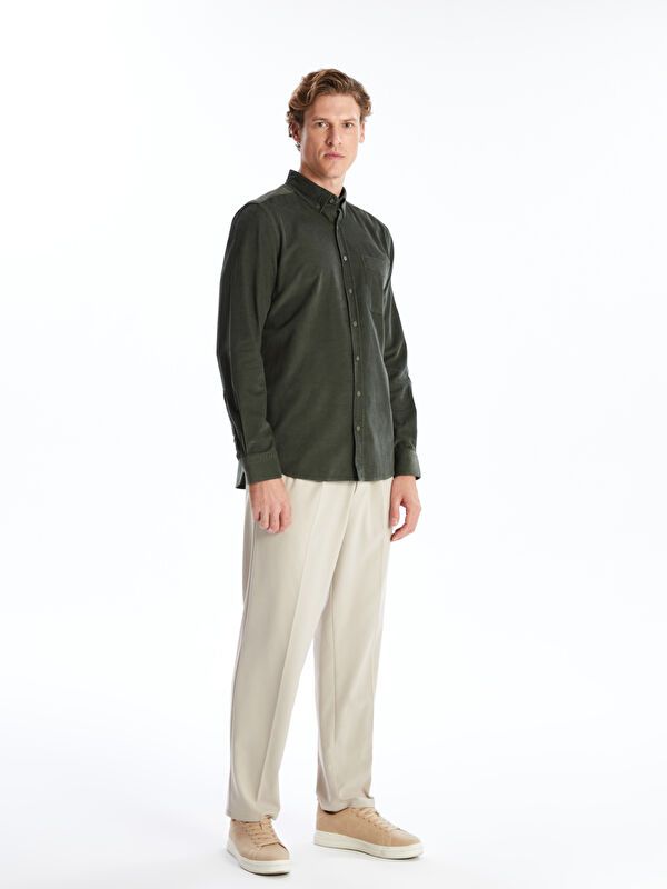 Moudda LC Waikiki - Chemise tissée manches longues Homme Kaki - Tunisie 2