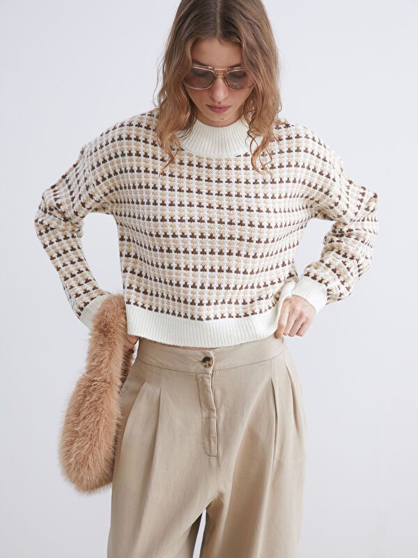 Moudda LC Waikiki - Pull en tricot Femme Chameau - Tunisie 1