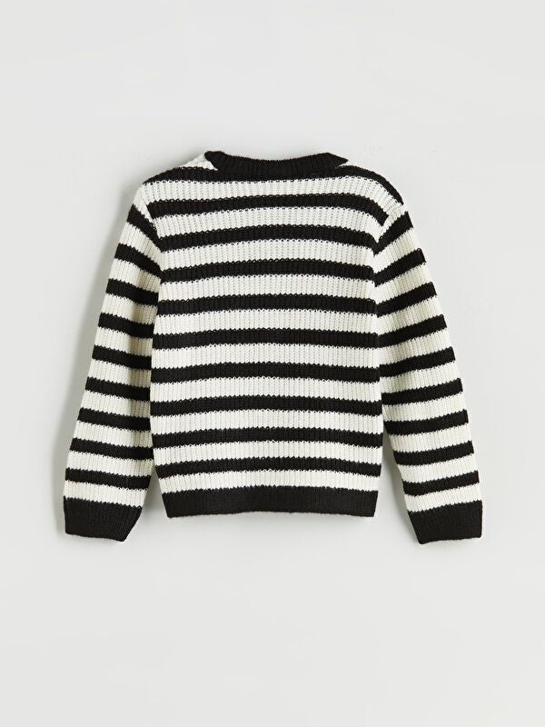 Moudda LC Waikiki - Cardigan en tricot Fille Ecru rayé - Tunisie 2