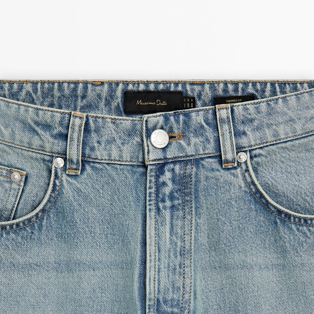 Moudda Massimo Dutti - Pantalon jean super dirty délavé coupe fuselée - Tunisie 3