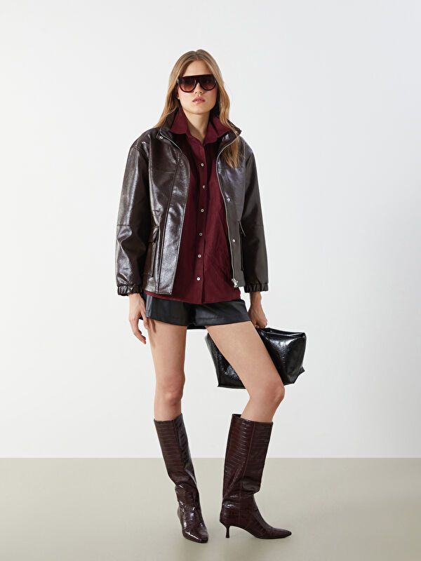 Moudda LC Waikiki - Manteau PU léger Femme Brun - Tunisie 2