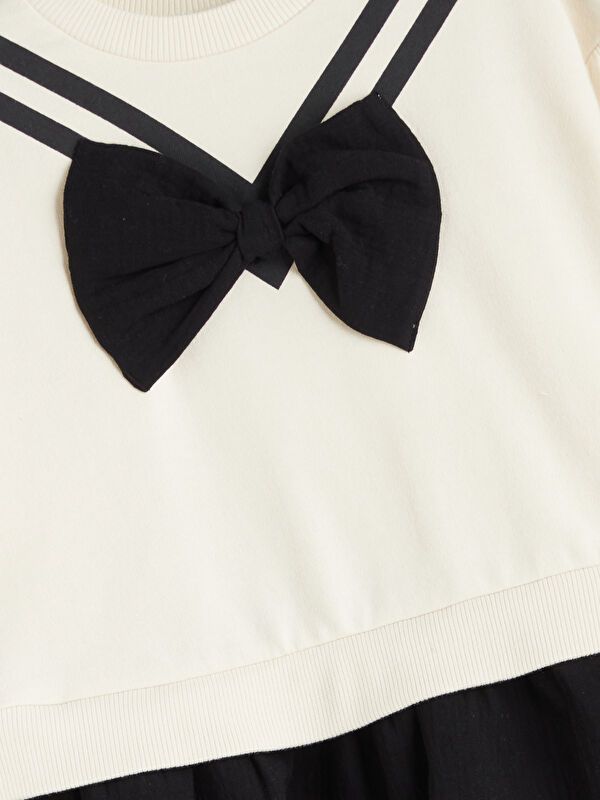 Moudda LC Waikiki - Robe en jersey manches longues Fille Crème - Tunisie 2