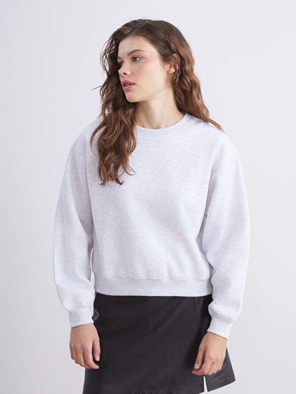 Moudda LC Waikiki - Sweatshirt en jersey Femme Mélange gris clair - Tunisie 1