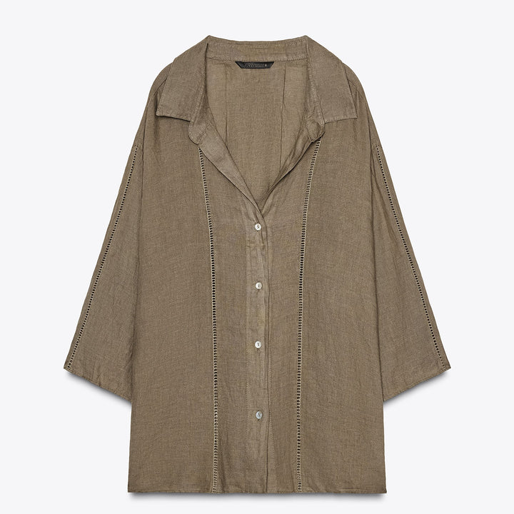 Moudda ZARA - Chemise Oversize Lin - Détail Entredos - Tunisie 1