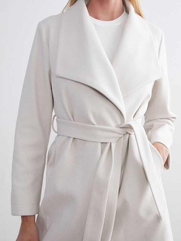 Moudda LC Waikiki - Manteau effet laine Femme Mélange écru - Tunisie 4