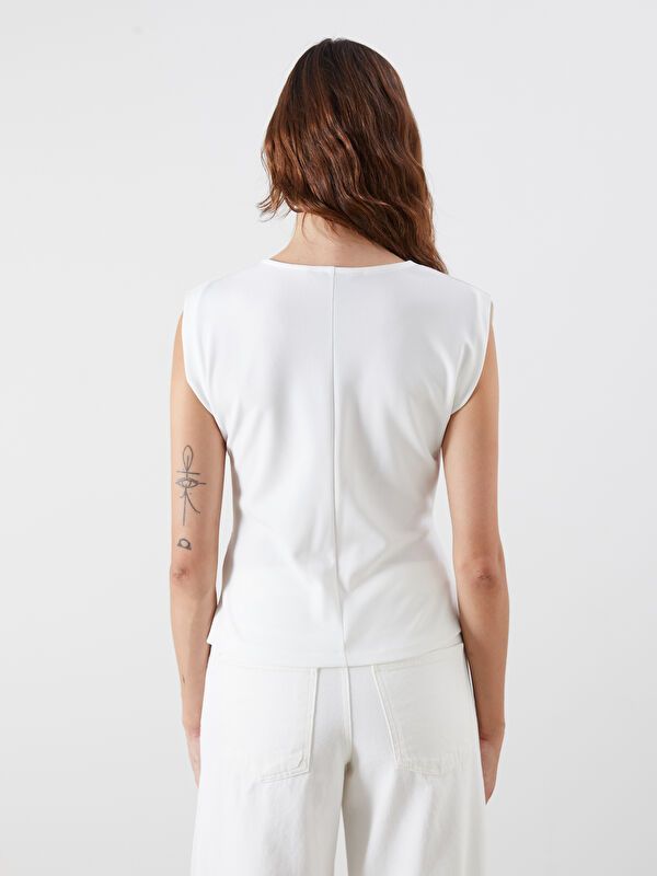 Moudda LC Waikiki - T-shirt jersey athlète Femme Ecru - Tunisie 4