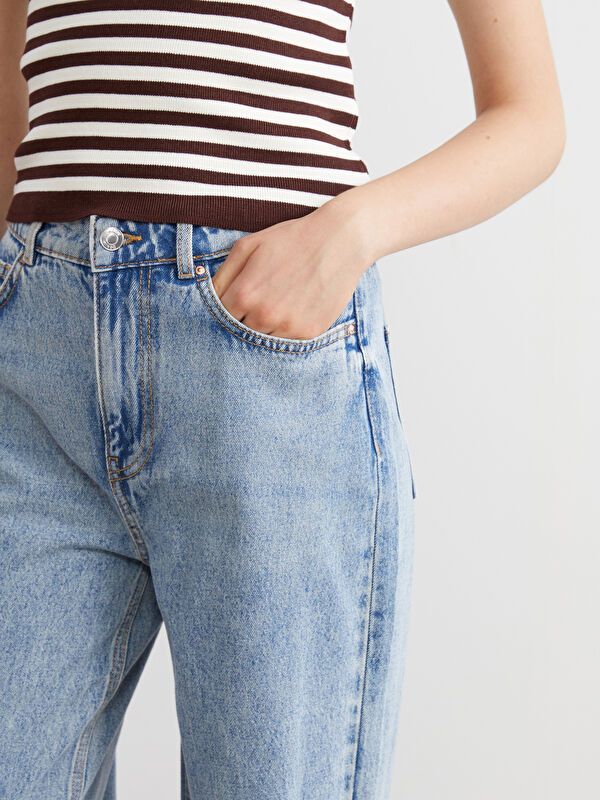 Moudda LC Waikiki - Pantalon tissé en denim Femme Bleu clair - Tunisie 3