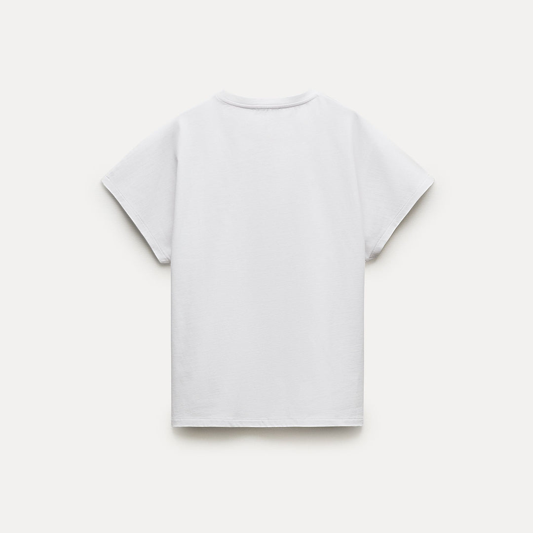 Moudda ZARA - T-shirt haut de gamme, col rond, tombant, en lin - Tunisie 2