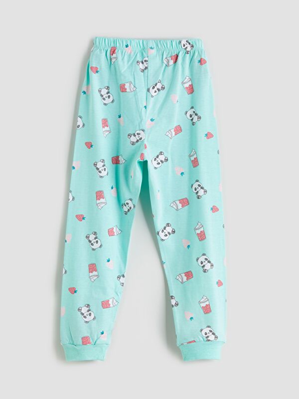 Moudda LC Waikiki - Pyjama en jersey manches longues moyen Fille Assiettes vert d'eau - Tunisie 5