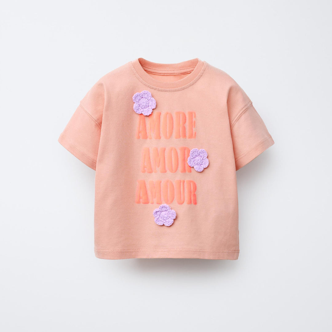 Moudda ZARA - T-Shirt Enfant - Textes & Appliques Fleur - Tunisie 1
