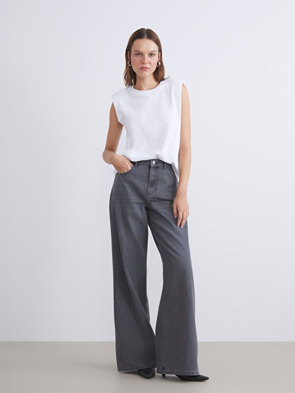 Moudda LC Waikiki - Pantalon jean tissé basique Femme Rodéo grey - Tunisie 1