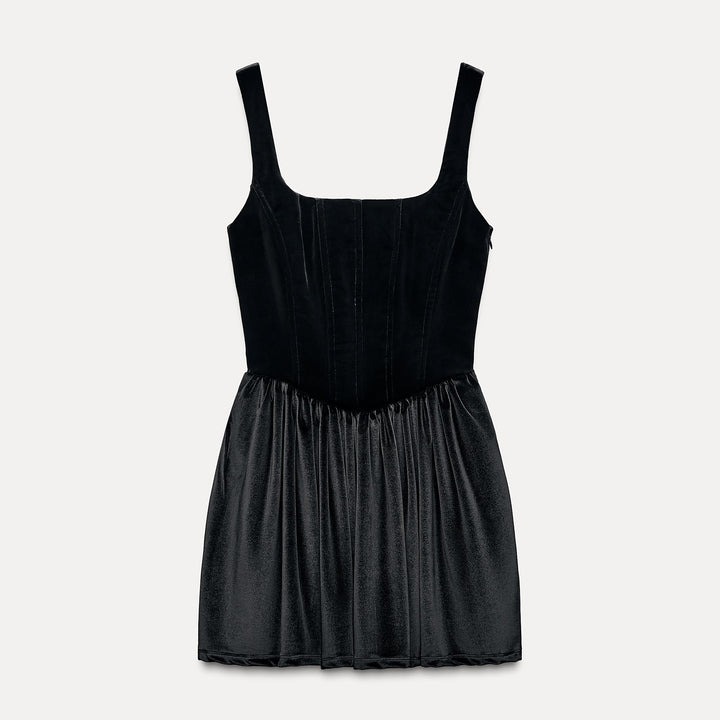 Moudda ZARA - Robe courte corset velours élastique fines bretelles cape - Tunisie 1