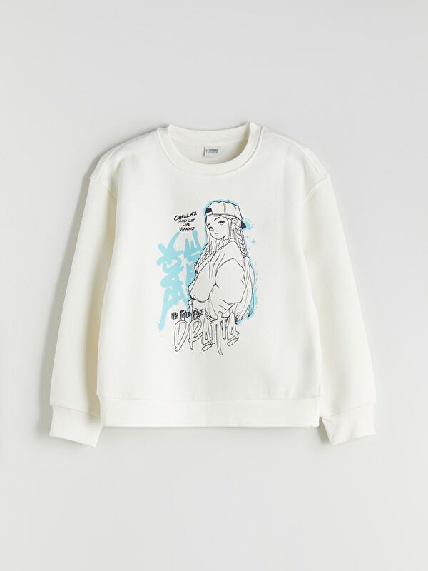 Moudda LC Waikiki - Sweatshirt en jersey Fille Ecru - Tunisie 2