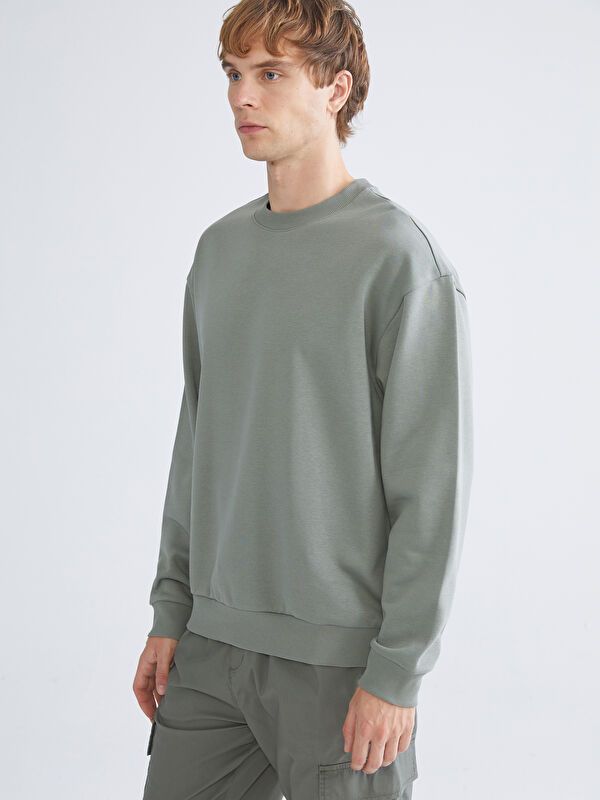 Moudda LC Waikiki - Sweatshirt en jersey Homme Vert terne - Tunisie 1