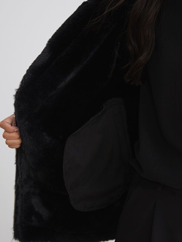 Moudda LC Waikiki - Manteau PU lourd Femme Noir - Tunisie 4