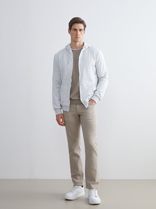 Moudda LC Waikiki - Cardigan jersey basique Homme Mélange gris clair - Tunisie 1