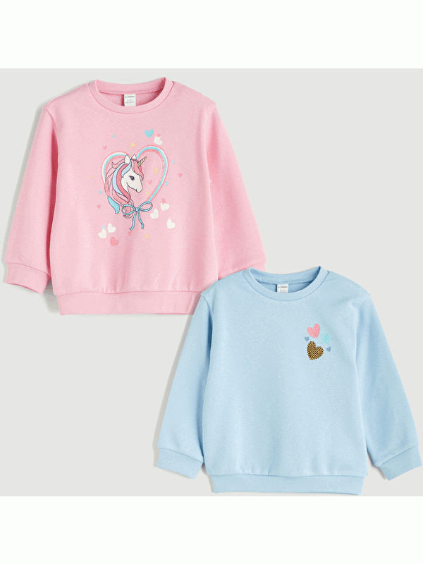 Moudda LC Waikiki - Pack sweatshirt jersey Fille Rose - Tunisie 1