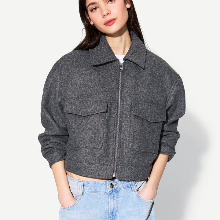 Moudda BERSHKA - Veste Courte Drap Soft - Col Pala - Tunisie 3