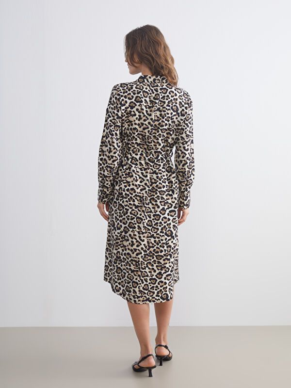 Moudda LC Waikiki - Robe tissée manches longues Femme Imprimé marron - Tunisie 4