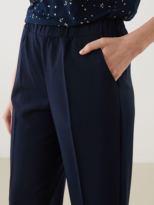 Moudda LC Waikiki - Pantalon tissé moyen basique Femme Marine - Tunisie 3