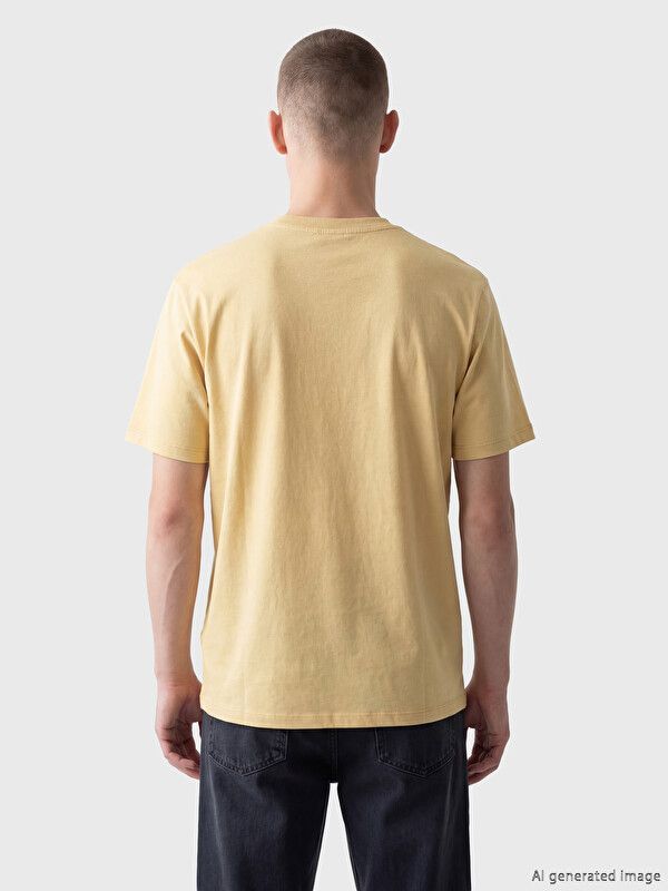 Moudda LC Waikiki - T-shirt basique manches courtes en jersey pour Homme couleur Jaune terne - Tunisie 4