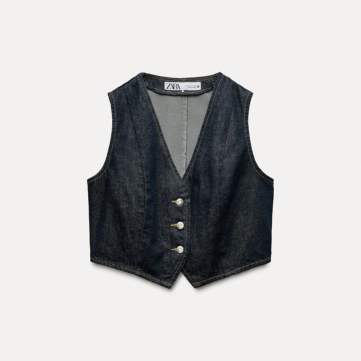 Moudda ZARA - Gilet en jean boutons apparents - Tunisie 1