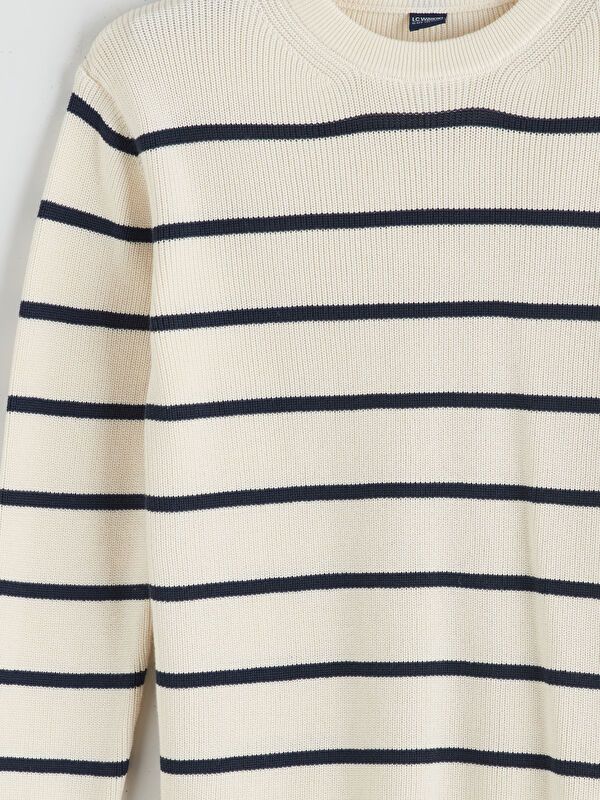 Moudda LC Waikiki - Pull en tricot Garçon Rayures beige clair - Tunisie 3