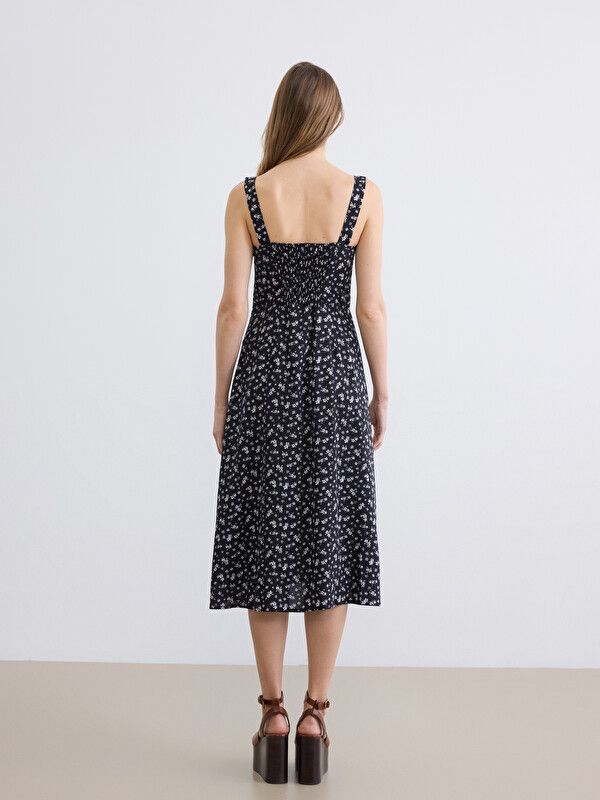 Moudda LC Waikiki - Robe manches courtes en tissu pour Femme couleur Noir imprimé - Tunisie 4
