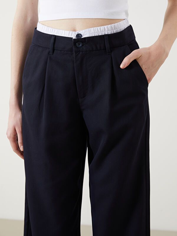 Moudda LC Waikiki - Pantalon tissé moyen Femme Marine - Tunisie 3