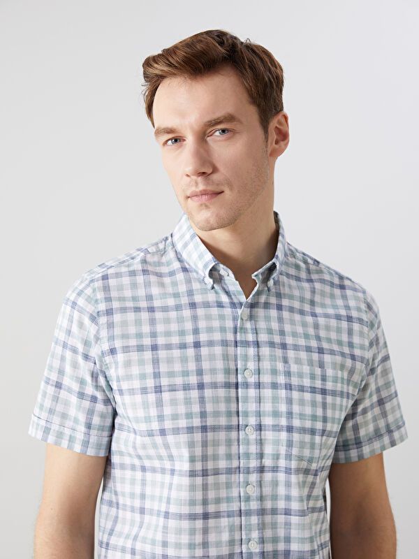Moudda LC Waikiki - Chemise à carreaux manches courtes en tissu tissé pour Homme - Tunisie 1