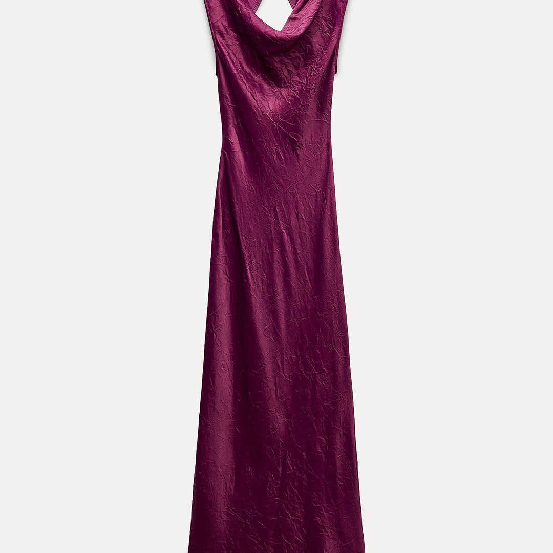 Moudda ZARA - Robe en satin décolleté dos manches courtes - Tunisie 2