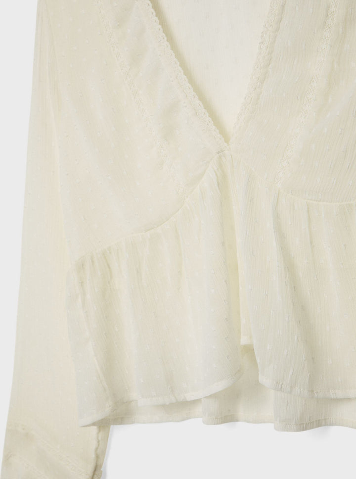 Moudda STRADIVARIUS - Blouse Fluide Écru Col V - Tunisie 2