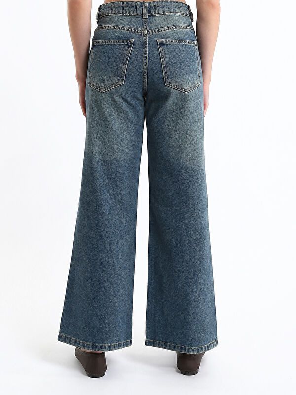 Moudda LC Waikiki - Pantalon jean tissé basique Femme Rodéo mid indigo - Tunisie 5