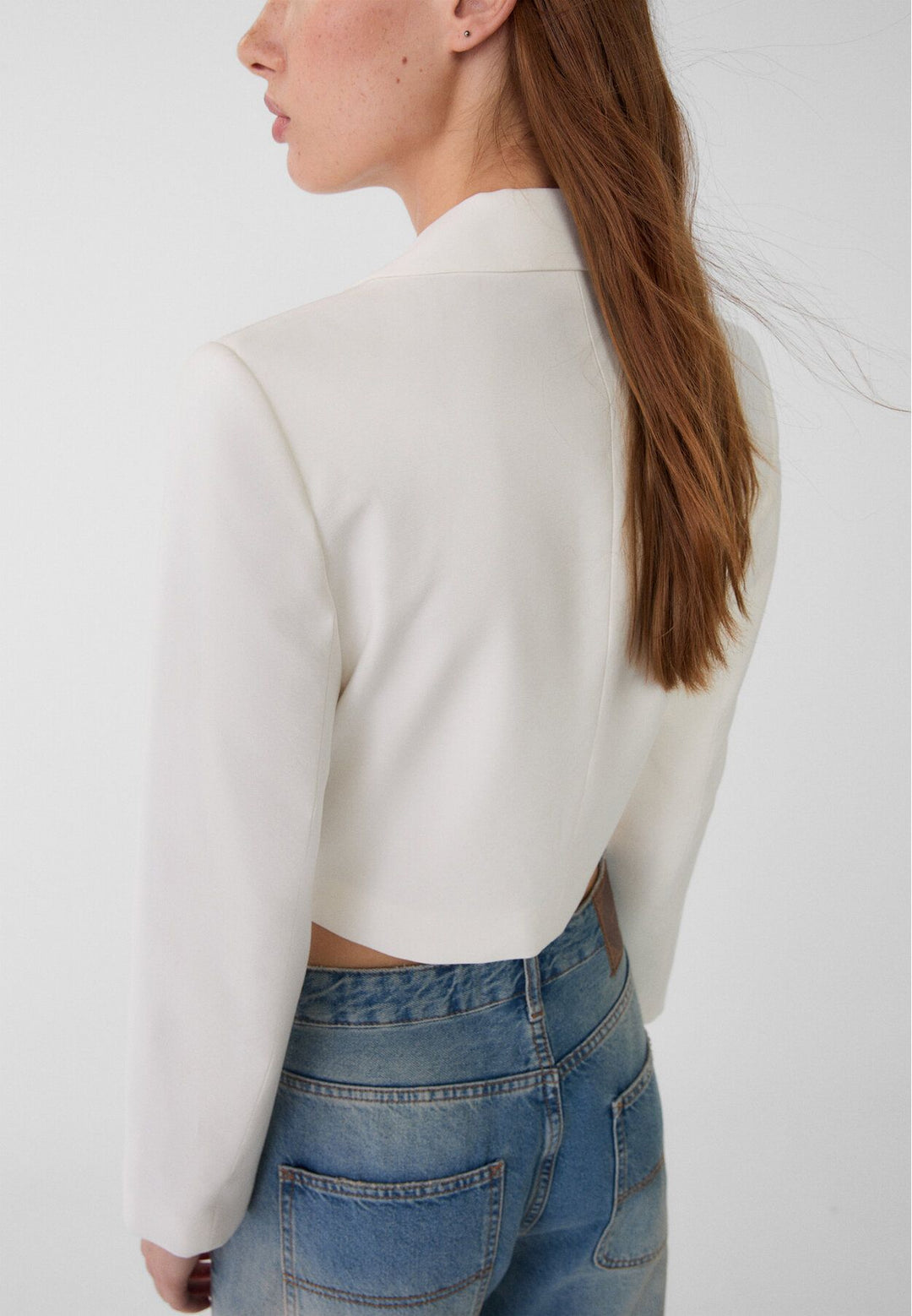 Moudda STRADIVARIUS - Blazer Crop en Tencel - Tunisie 5
